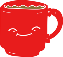 flat color style cartoon coffee mug png