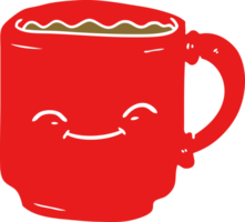 caneca de café de desenho animado estilo cor plana png