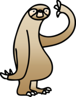 quirky gradient shaded cartoon sloth png