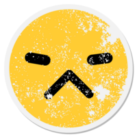 simple annoyed face circular sticker png