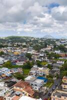 Panoramic view from above of the town and mountains on the island of Mauritius, Mauritius Island photo