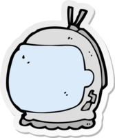 pegatina de un casco de astronauta de dibujos animados png