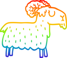 regenbooggradiënt lijntekening cartoon koppige geit png