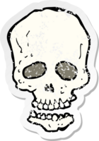 retro distressed sticker of a cartoon skull png