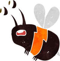 dessin animé abeille effrayée png