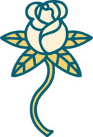 icono de estilo tatuaje de una flor png