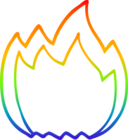 rainbow gradient line drawing cartoon open flame png