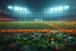 ai generado fútbol americano antecedentes o fútbol americano red en el portón foto