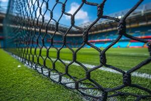 ai generado fútbol americano antecedentes o fútbol americano red en el portón foto