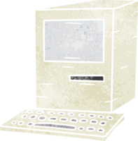 Retro-Cartoon-Doodle eines Computers und einer Tastatur png