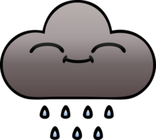 gradient shaded cartoon storm rain cloud png