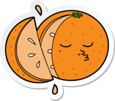 sticker of a cartoon orange png