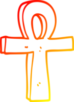 warm gradient line drawing cartoon ankh symbol png