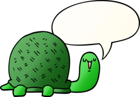 cute cartoon turtle and speech bubble in smooth gradient style png