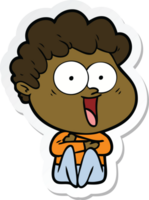 sticker of a excited man cartoon png