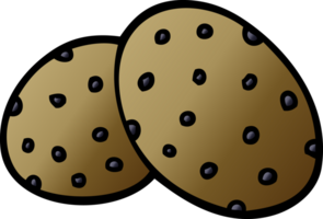 två stora tecknade doodle cookies png