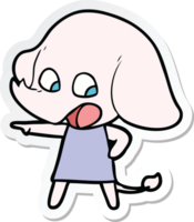 sticker of a cute cartoon elephant png