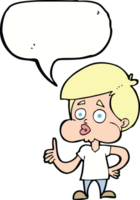 cartoon boy giving thumbs up with speech bubble png