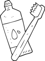 black and white cartoon toothbrush png