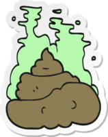 sticker of a cartoon gross poop png