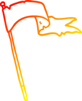 dessin de ligne de gradient chaud dessin animé agitant le drapeau blanc png