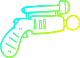 cold gradient line drawing cartoon ray gun png