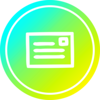 lettre d'enveloppe circulaire dans le spectre de gradient froid png