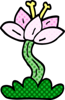 tecknad doodle lilly flower png