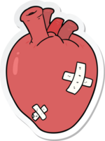 adesivo di un cuore di cartone animato png