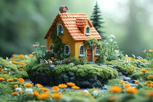 AI generated The layout of a private house. The concept of real estate construction photo