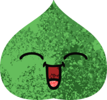 retro illustration style cartoon expressional leaf png