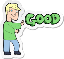 sticker of a cartoon man doing good png