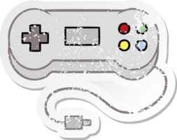 distressed sticker of a cute cartoon game controller png