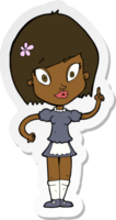 sticker of a cartoon pretty maid png