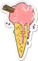 adesivo angosciato di un gelato che si scioglie png