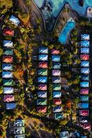 Bird's-eye view of the hotel complex. Grey part of the island of Mauritius photo