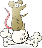 cartoon rat on bones png