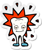 sticker of a cartoon happy tooth png