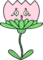 comic book style cartoon flower png