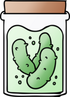 gradient cartoon doodle jar of pickled gherkins png