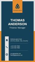 Finance Manager Business Card Vertical template