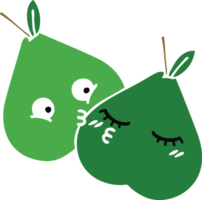 flat color retro cartoon pears png
