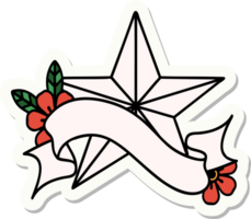 tattoo sticker with banner of a star png