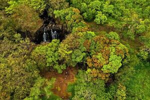 Rochester Falls On The Island Of Mauritius.Waterfall in the jungle of the tropical island of Mauritius photo