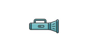 flashlight icon for camping equipment animation video