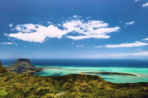 Aerial view of Le Morne Brabant mountain which is in the World Heritage list of the UNESCO photo