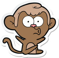 sticker of a cartoon hooting monkey png
