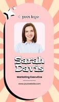 Pink Business Card Vertical template