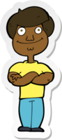 sticker van een cartoon gelukkige man png