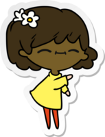 sticker cartoon of cute kawaii girl png